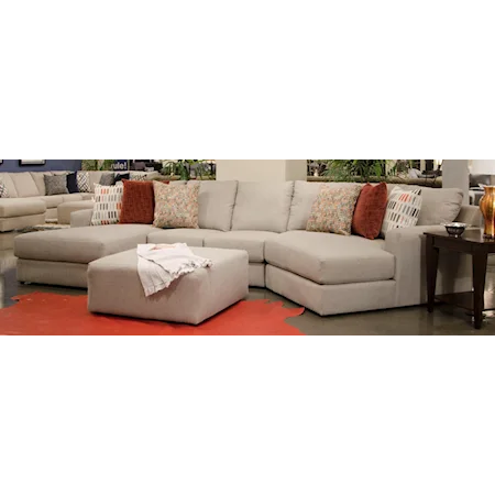 Contemporary 3-Piece Sectional with Chaise and Cuddler